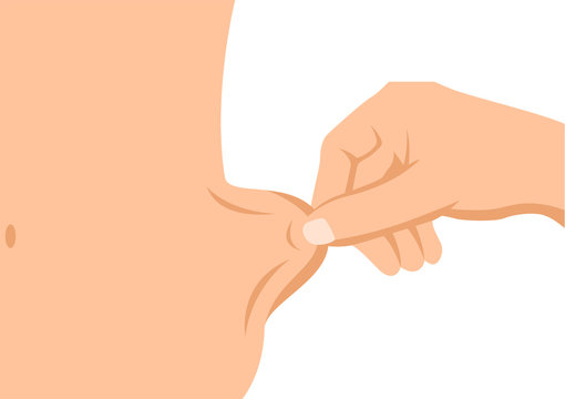 hand and fat belly vector 
