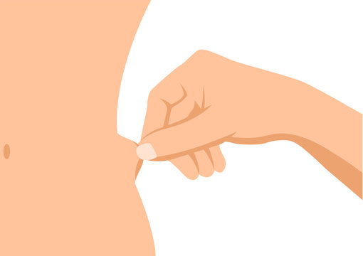 hand and slim belly vector