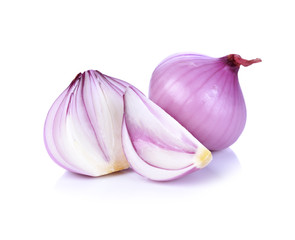 Red onion and isolated on white background