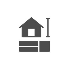 House scheme icon and architectural concept