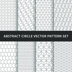 Abstract circle black and white pattern vector pack