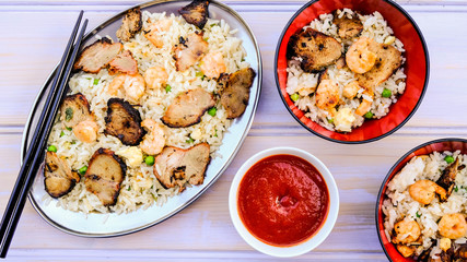 Chinese Style Egg Fried Rice With Pork