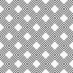 Behang Abstracte ruiten naadloze patroon. Vector zwart-wit achtergrond. © Andrey