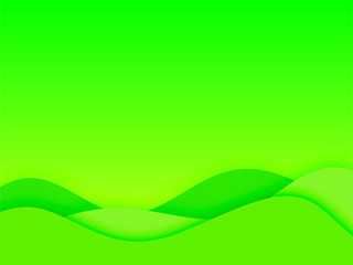 Paper cut background. Abstract realistic paper decoration for design textured with cardboard wavy green layers. 3d Relief. Carving art. Vector illustration. Cover layout design template.