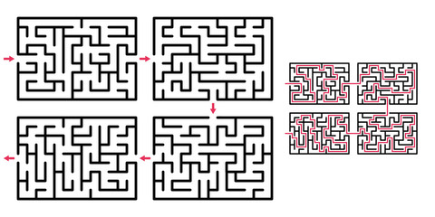 Abstract maze / labyrinth with entry and exit. Vector labyrinth 269.