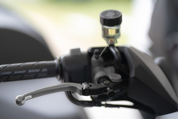 Master brake pump motorcycle with brake fluid tank.