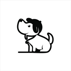 cute dog funny mascot ink illustration idea