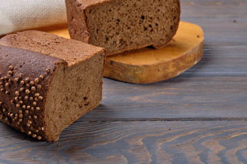 rye bread on a wooden table