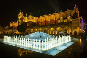 Fountain on the Market Square in Krakow