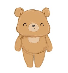 hand drawn cute bear vector illustration, design print for t-shirt