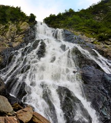 Capra waterfall from the Fagaras mountains