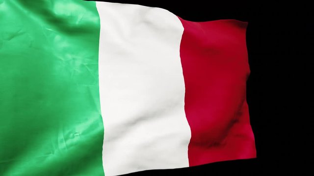 flag of Italia on transparent background with alpha channel 