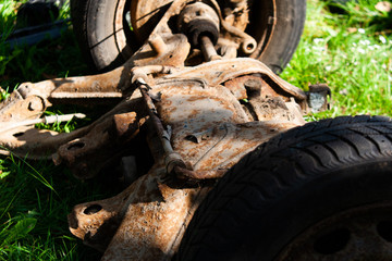 old rusty car for recycling