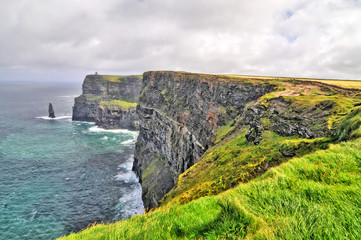 The Cliffs of Moher located at the southwestern edge of the Burren region in County Clare, Ireland