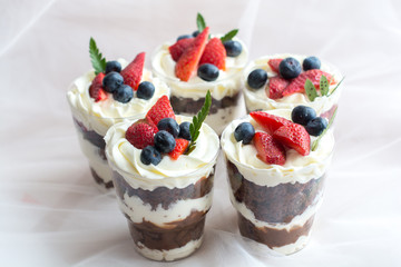 cake with strawberries and cream