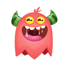 Funny cartoon monster. Vector Halloween illustration