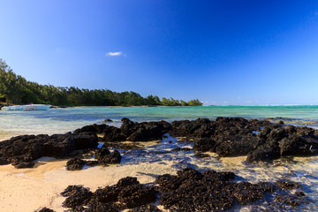 Fototapeta na wymiar View of the beaches of Ile aux Cerfs Island, Mauritius