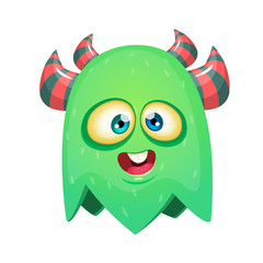 Funny cartoon monster. Vector Halloween illustration