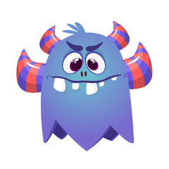 Funny cartoon monster. Vector Halloween illustration