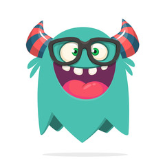 Funny cartoon monster. Vector Halloween illustration