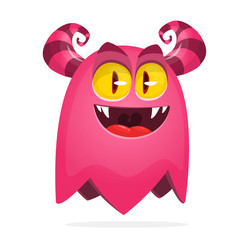 Funny cartoon monster. Vector Halloween illustration