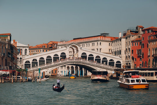 Rialto Bridge and Grand Canal in Venice, Italy © primipil