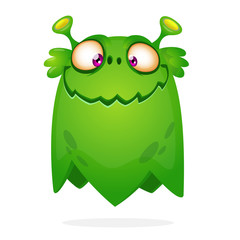 Funny cartoon monster. Vector Halloween illustration