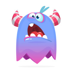 Funny cartoon monster. Vector Halloween illustration