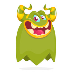 Funny cartoon monster. Vector Halloween illustration