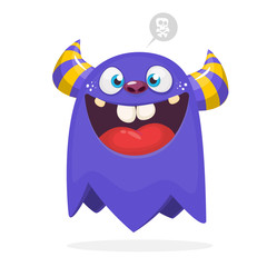 Funny cartoon monster. Vector Halloween illustration
