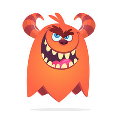 Funny cartoon monster. Vector Halloween illustration