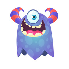 Funny cartoon monster. Vector Halloween illustration