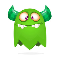 Funny cartoon monster. Vector Halloween illustration