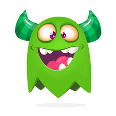 Funny cartoon monster. Vector Halloween illustration