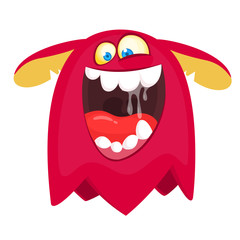 Funny cartoon monster. Vector Halloween illustration