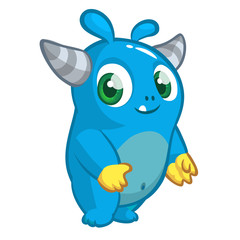 Funny cartoon monster. Vector Halloween illustration