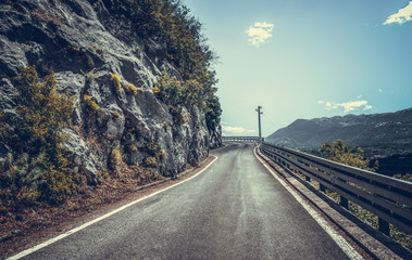 Mountain road on a summer sunny day.