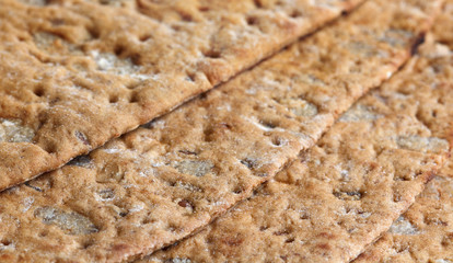 thin rye flour bread with bran and oat flakes, healthy nutrition