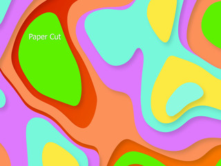 3D abstract background with Colorful paper cut shapes. Vector design layout for business presentations, flyers, posters and invitations. Colorful carving art, environment and ecology element