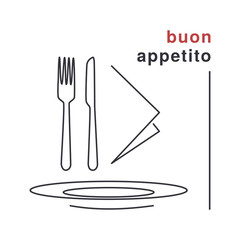 Buon appetito poster design. Vector image.