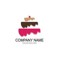 cake bakery logo design ilustration