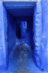 Street in the blue city Chefchaouen / Street in the blue city Chefchaouen, Morocco, Africa.