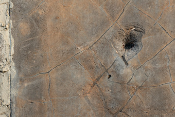 bullet mark on the wall texture - military background