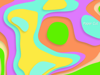 3D abstract background with Colorful paper cut shapes. Vector design layout for business presentations, flyers, posters and invitations. Colorful carving art, environment and ecology element