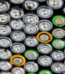 Salt and alkaline batteries, source of energy for portable technology. AAA and AA batteries