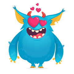 Funny cartoon monster. Vector illustration