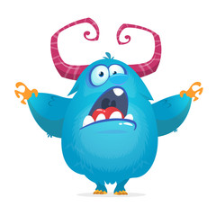 Funny cartoon monster. Vector illustration
