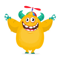 Funny cartoon monster. Vector illustration