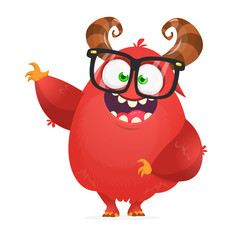 Funny cartoon monster. Vector illustration