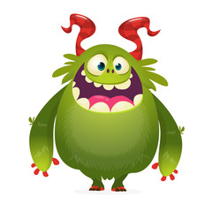 Funny cartoon monster. Vector illustration